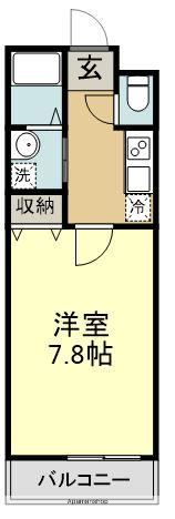 アーフリーミーⅣ(1K/2階)の間取り写真