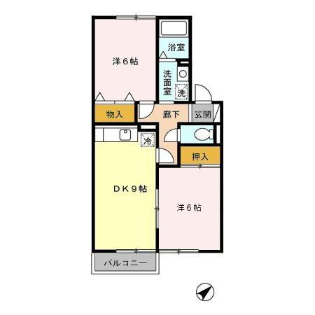 セジュール南風(2LDK/2階)の間取り写真