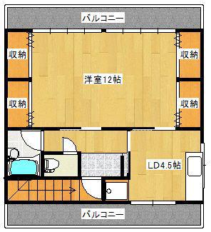 AURUM(1DK/3階)の間取り写真