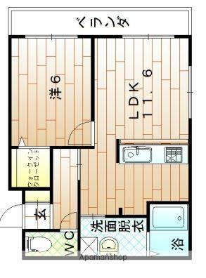 ピンズ田熊(1LDK/1階)の間取り写真
