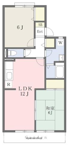 セジュールローリエ(2LDK/1階)の間取り写真
