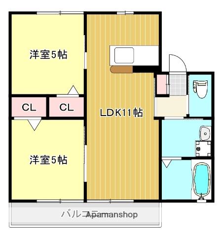 ランドマーク(2LDK/2階)の間取り写真