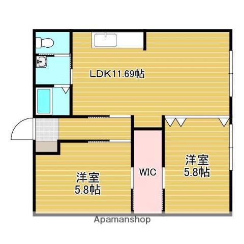 メゾンド・ワダ(2LDK/1階)の間取り写真