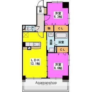 グランツ暁(2LDK/3階)の間取り写真