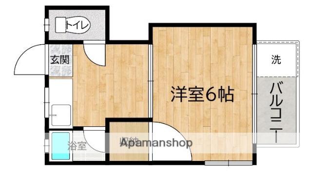 ハートフル箱崎(1K/1階)の間取り写真