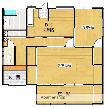 鹿児島本線 古賀駅 徒歩15分 1階建 築58年(2DK)の間取り写真