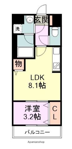 ラルヴェール御島崎(1LDK/5階)の間取り写真