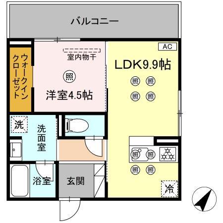 D-ROOM松香台(1LDK/3階)の間取り写真