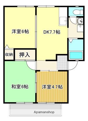 Uパーム C棟(3LDK/2階)の間取り写真