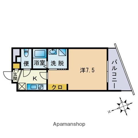 松香台2丁目マンション(1K/4階)の間取り写真