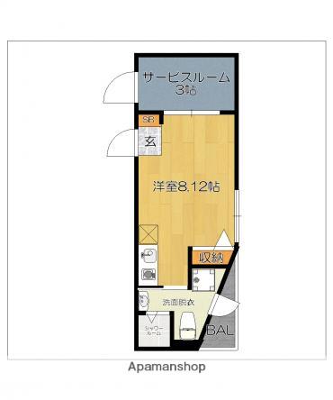 ガレット和白(ワンルーム/5階)の間取り写真