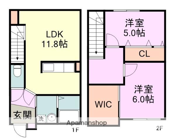 HAUOLI(2LDK/1階)の間取り写真