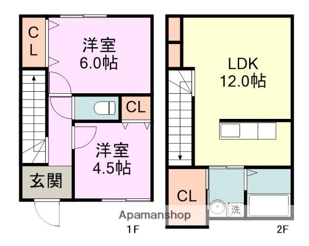 HAUOLI(2LDK/1階)の間取り写真