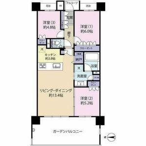 アイランドシティ・ザ・ガーデンⅤーⅡ(3LDK/4階)の間取り写真