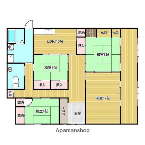 福岡県宮若市 1階建 築42年(4LDK)の間取り写真