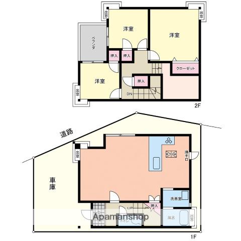 鹿児島本線 福間駅 徒歩4分 2階建 築38年(3SLDK)の間取り写真