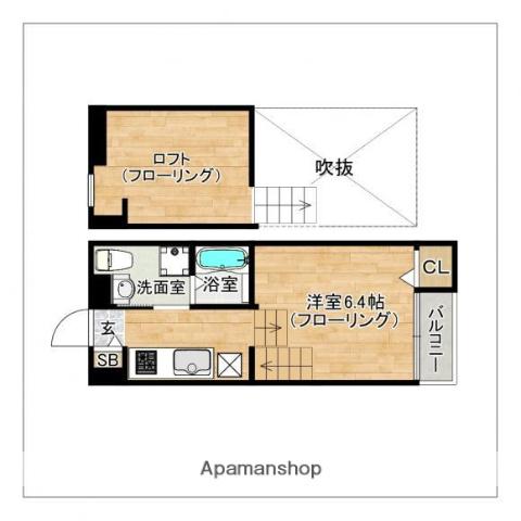 CREACTLY筥松(ワンルーム/2階)の間取り写真