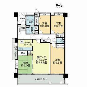 サンジュールステーション三苫(4LDK/5階)の間取り写真