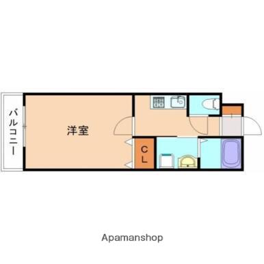 アーフリーミⅤ(1K/1階)の間取り写真