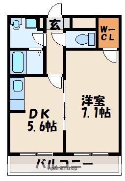 アムールKANKI(1DK/1階)の間取り写真