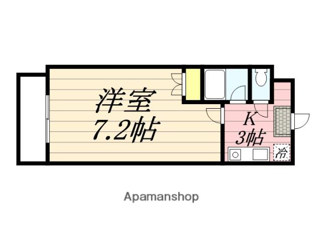 インプレザ竹下駅前Ⅱ(1K/6階)の間取り写真