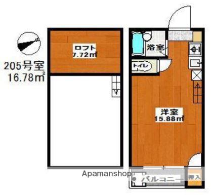 リーベ510大橋(ワンルーム/1階)の間取り写真