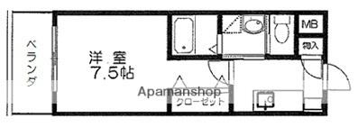 ベルパークⅡ(1K/6階)の間取り写真