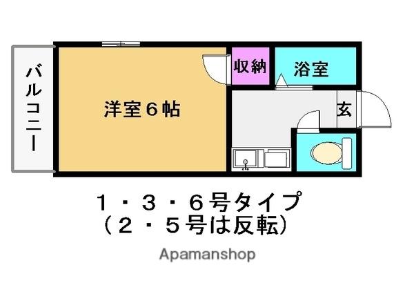 グランピアハイツ(1K/2階)の間取り写真