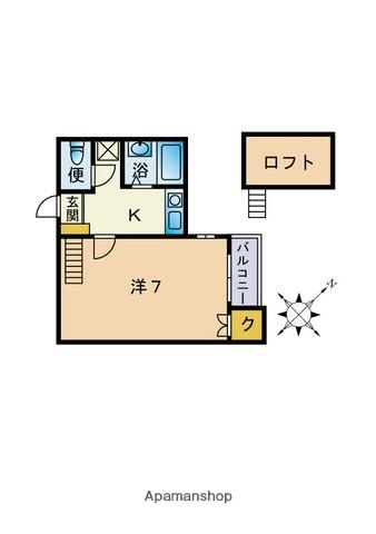 サンライズガーデン高宮弐番館(1K/2階)の間取り写真