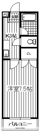 サンライズ弥永(1K/2階)の間取り写真