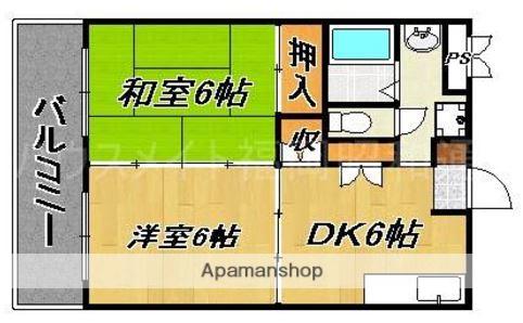 ヴィラージュ野間(2DK/4階)の間取り写真