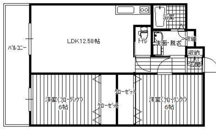 第27川崎ビル(2LDK/9階)の間取り写真