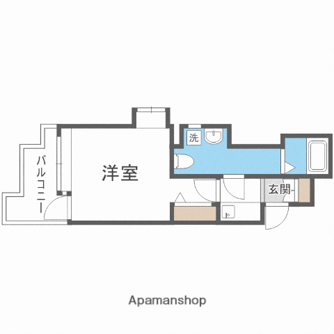 大産スカイマンション平尾(1K/6階)の間取り写真