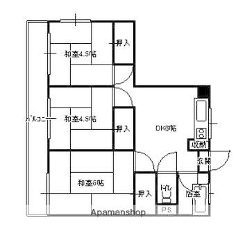 第一金子ビル(3DK/2階)の間取り写真