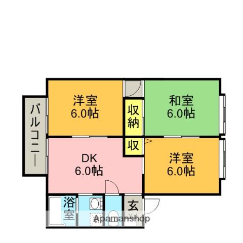 ペルージュ(3DK/2階)の間取り写真