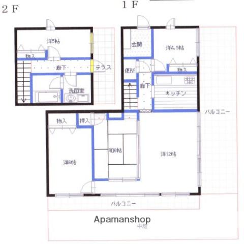 エーワイハイツ寺塚(4LDK/1階)の間取り写真