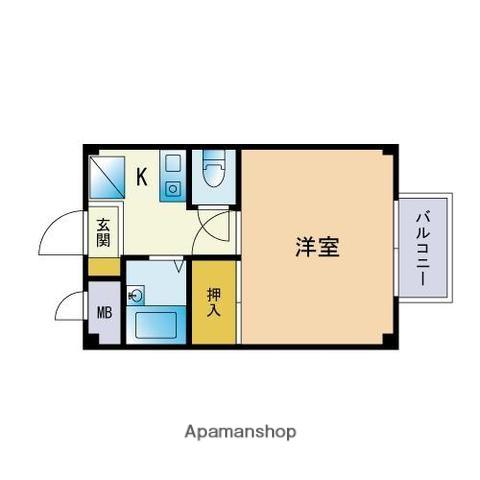 A LUCK(1K/1階)の間取り写真