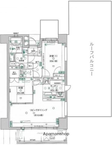 プライムコート高宮(2LDK/7階)の間取り写真