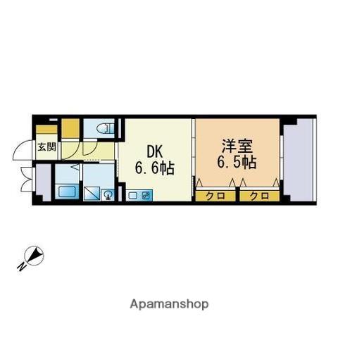 福岡NSビル(1DK/4階)の間取り写真