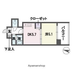 モンレーヴ市崎(1DK/1階)の間取り写真