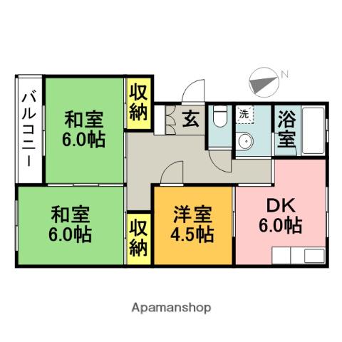 藤崎ビル(3DK/4階)の間取り写真