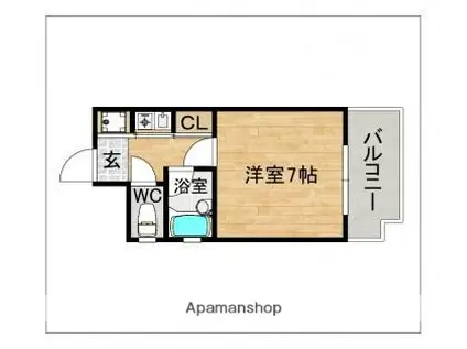 ピュアドームエレガンテ平尾(1K/7階)の間取り写真