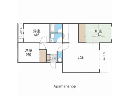 パレス93(3LDK/4階)の間取り写真