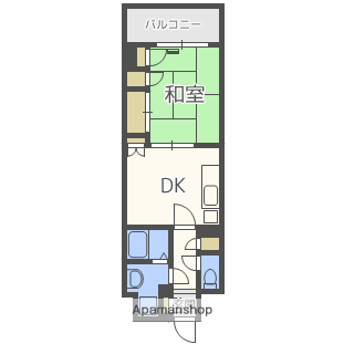 オルニス真愛(1DK/11階)の間取り写真