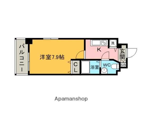 スカイコート博多駅前Ⅰ(1K/7階)の間取り写真