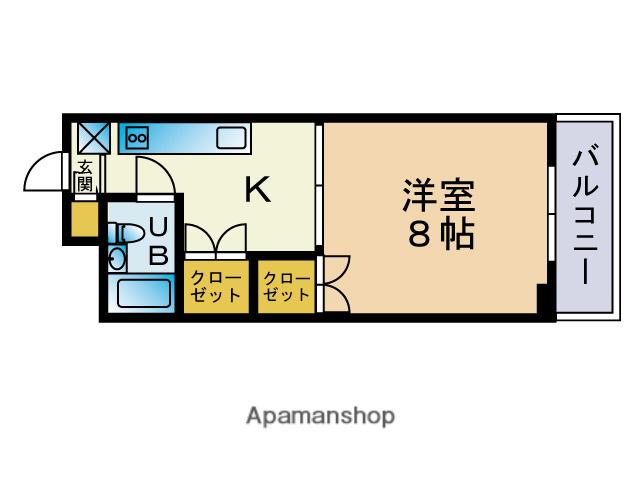 ニューシャトル大橋(1K/7階)の間取り写真