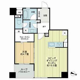 ライオンズ赤坂セントマークス(1LDK/9階)の間取り写真