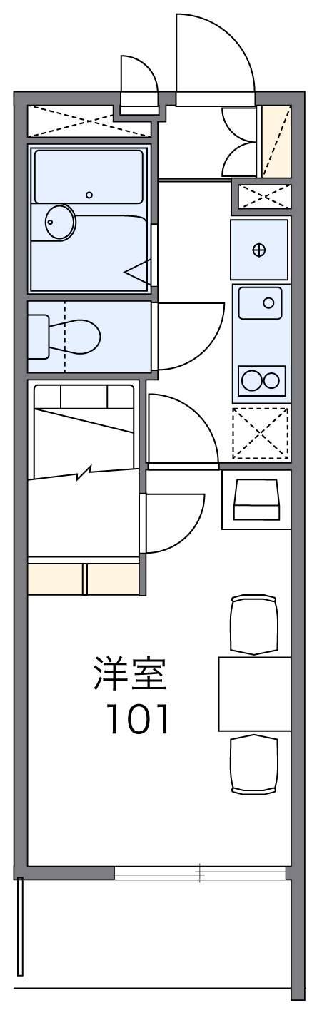 レオパレスWAVEIMPACT(1K/3階)の間取り写真