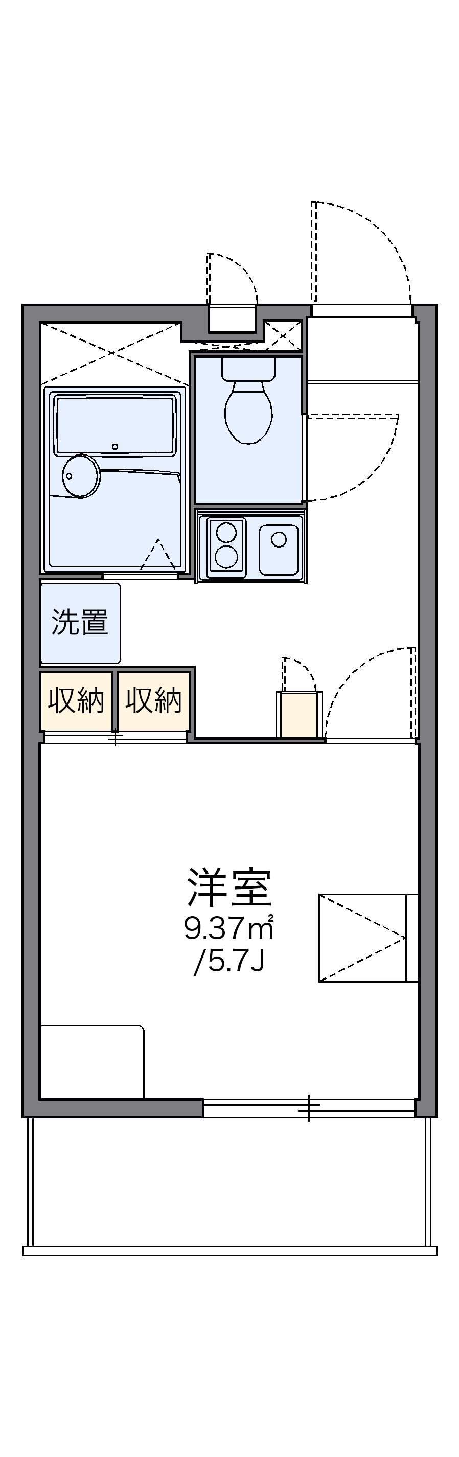 レオパレス月隈南(1K/3階)の間取り写真