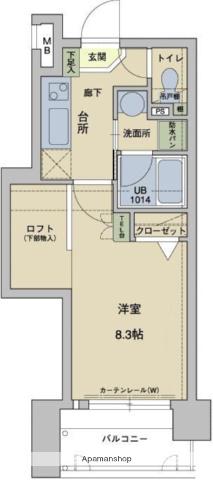 アクタス天神アネックス(1LDK/6階)の間取り写真